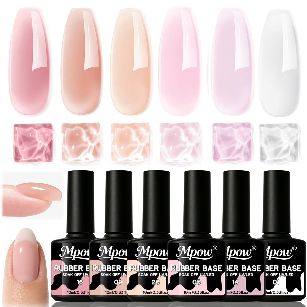 Nail Art Natural Pink - مجموعة طلاء أظافر جل مطاطي من