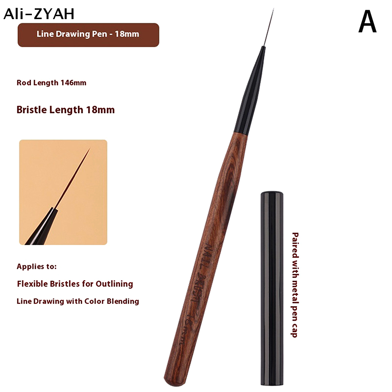 Nail Art Brush Set - 【ZYH】1/3 قطع فرشاة رسم خطوط فن