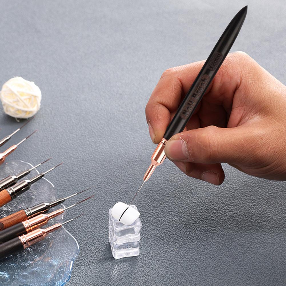 Nail Art Brush Set - فرشاة أظافر دقيقة التفاصيل 6/9/12/15/18 مم،