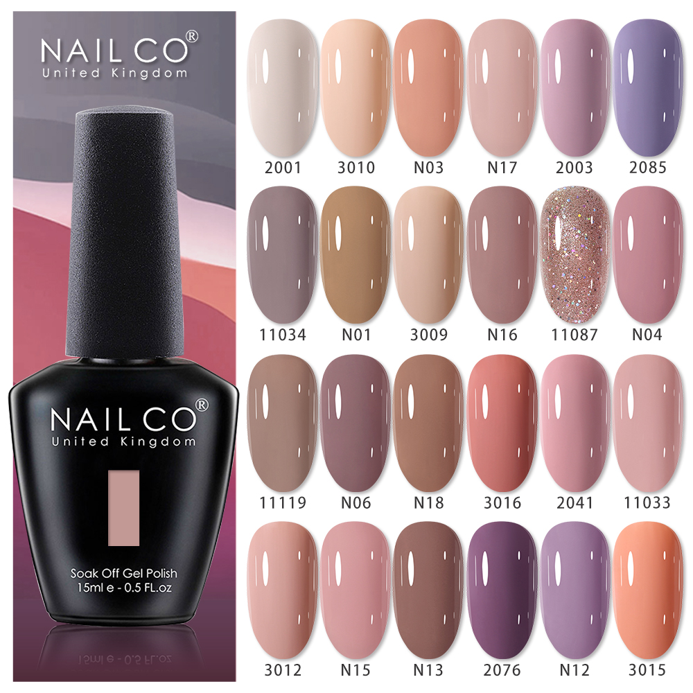 Nail Art Natural Pink - NAILCO 15 مللي عارية اللون جيل