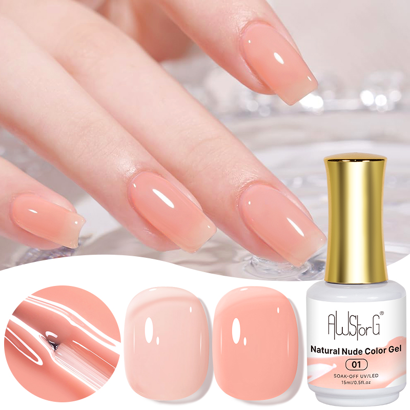 Nail Art Natural Pink - AWStorG 15 مللي لون وردي عاري