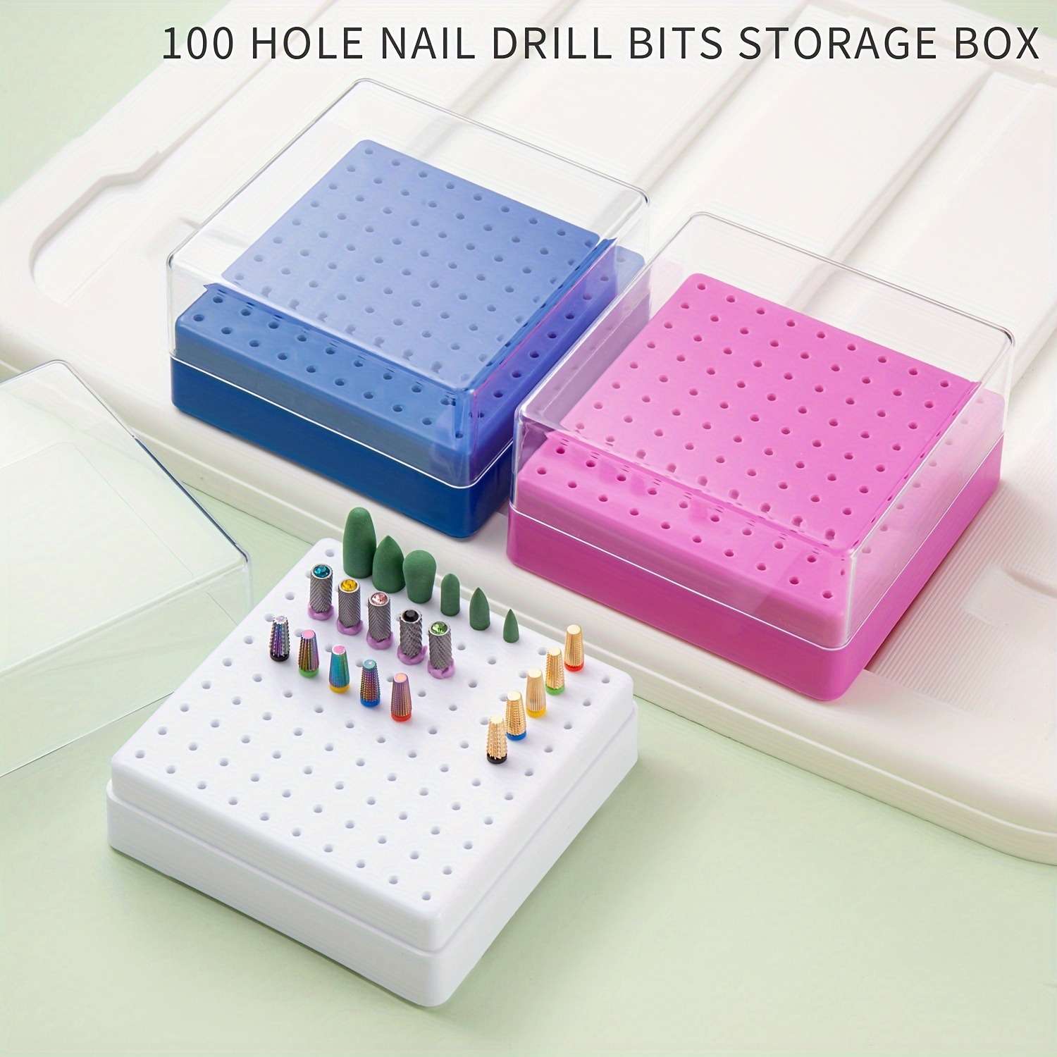Nail Drill Machine - 30/100 فتحة 1 قطعة من منظم