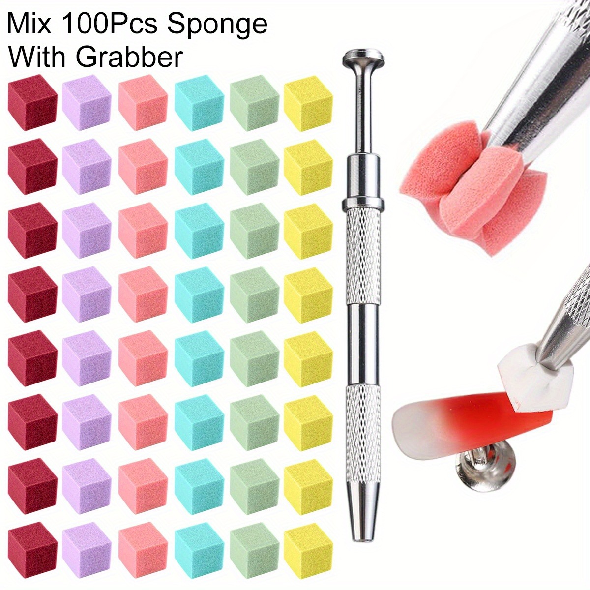 Nail Art Brush Set - 1/50/100 قطعة مربع مسمار الفن الإسفنج