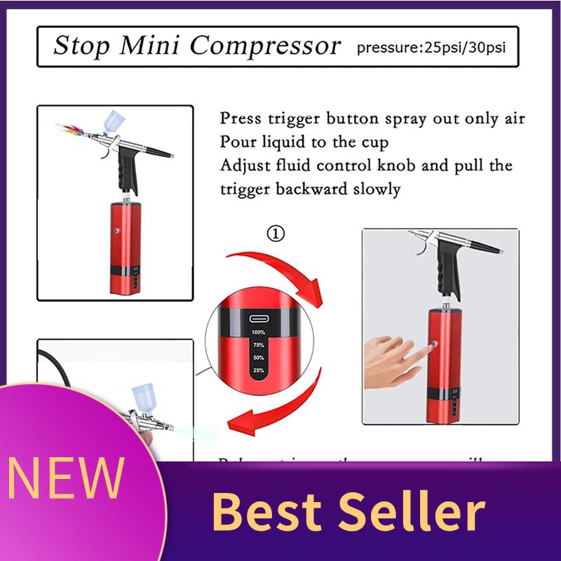 Nail Art Brush Set - مجموعة البخاخة اللاسلكية ABLU مع فرشاة