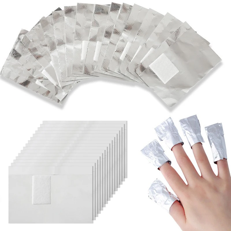 Nail Foil Transfer - 100 قطعة حقيبة الألومنيوم احباط مسمار