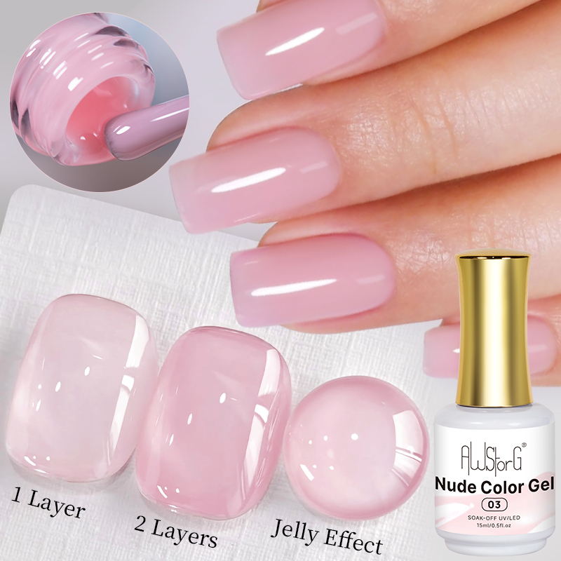 Nail Art Natural Pink - طلاء أظافر جل شفاف بلون وردي