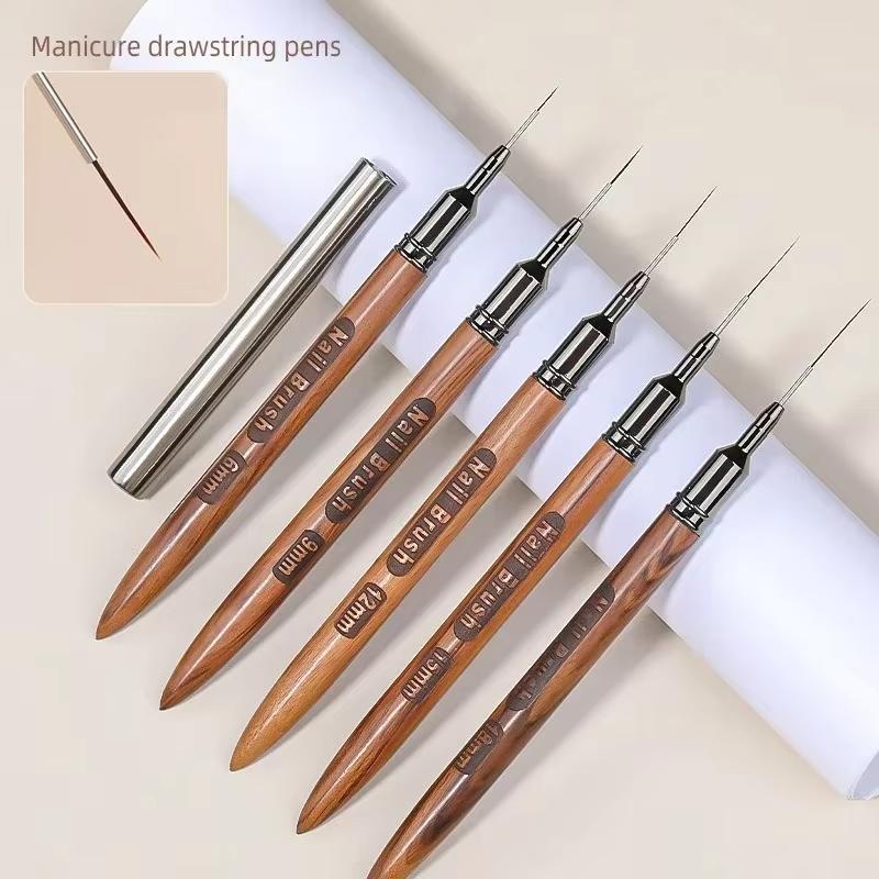مجموعة فرش فن الأظافر بمقبض خش - مراجعة Nail Art Brush Set وسعره