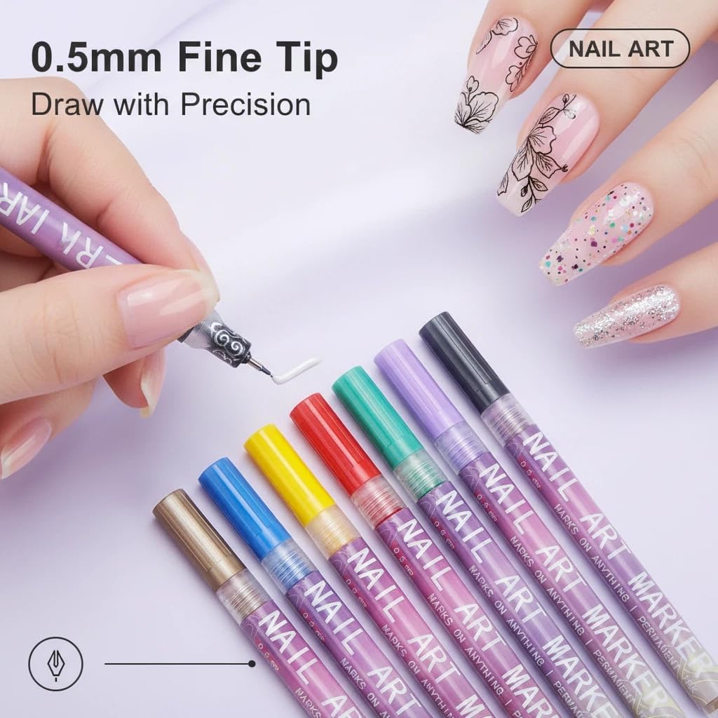 مجموعة أقلام تزيين الأظافر بـ  - مراجعة Nail Art Brush Set وسعره