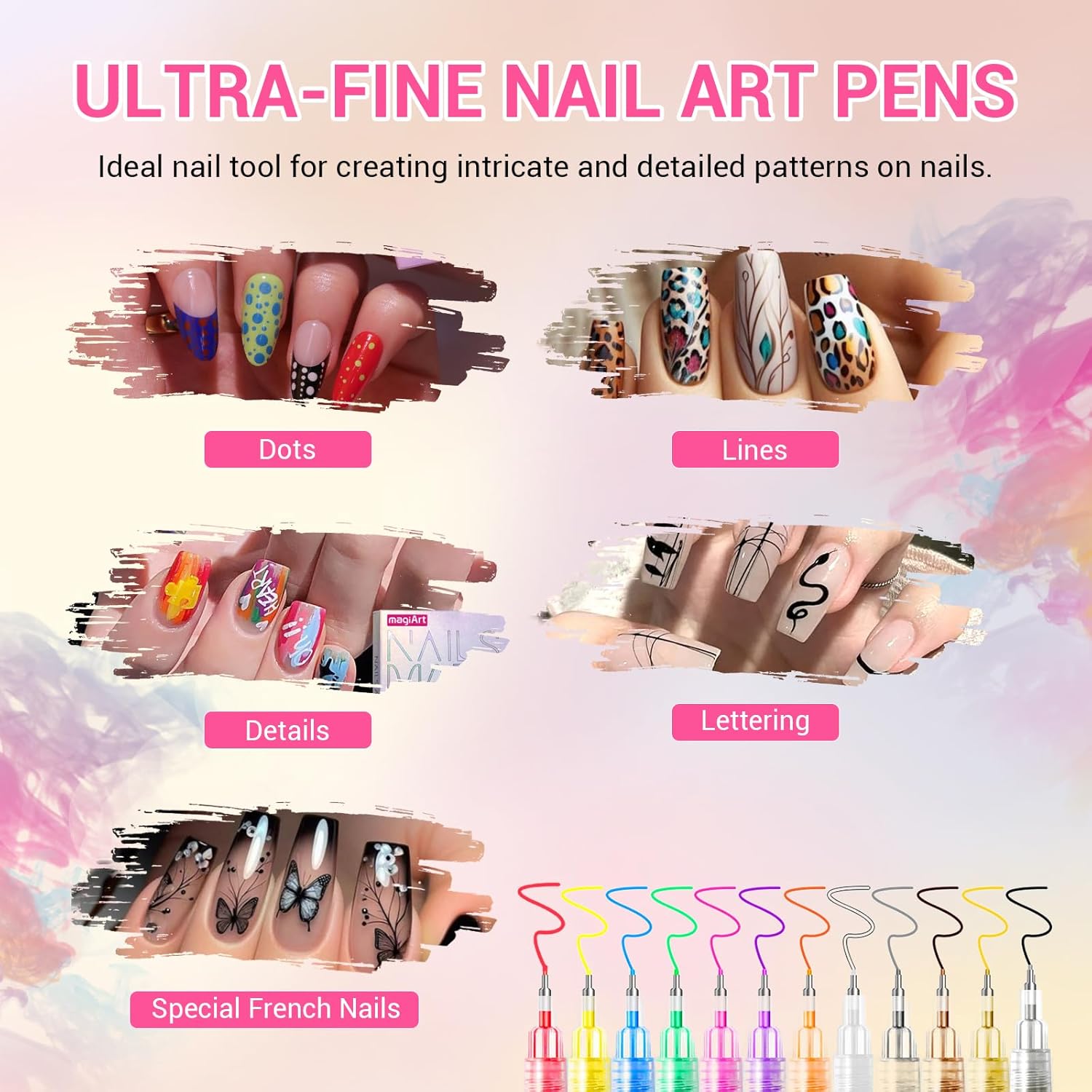 مجموعة أقلام تزيين الأظافر بـ  - مراجعة Nail Art Brush Set وسعره