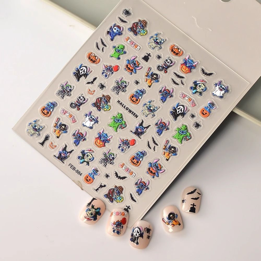قطعتان من ملصقات الأظافر ثلاثي - مراجعة Nail Art Zombie وسعره