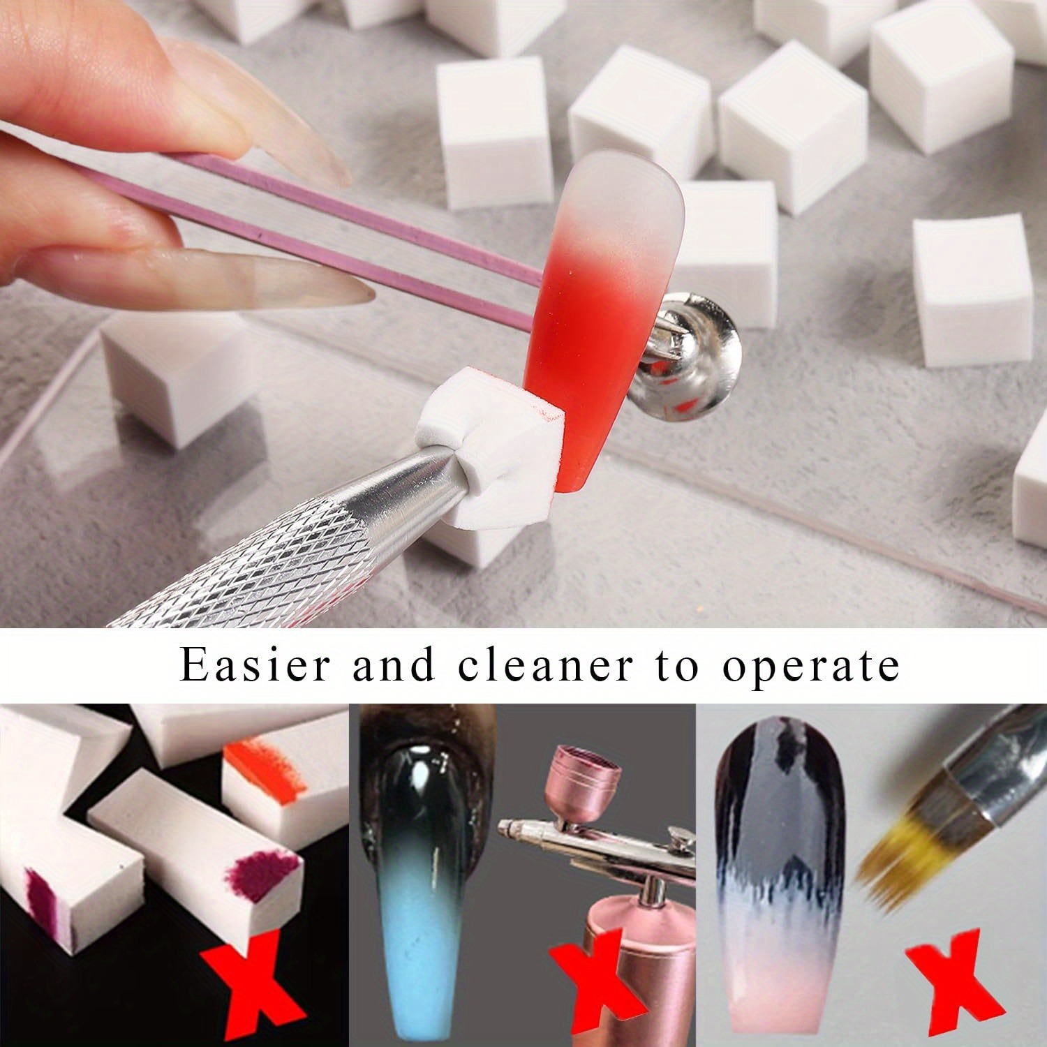1/50/100 قطعة مربع مسمار الفن  - مراجعة Nail Art Brush Set وسعره