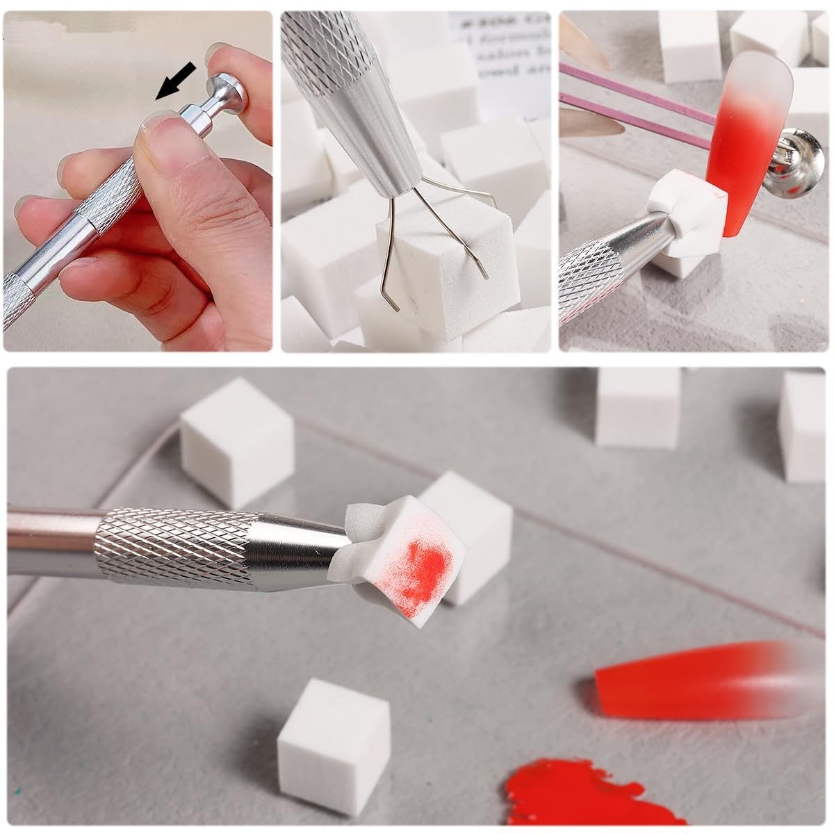 1/50/100 قطعة مربع مسمار الفن  - مراجعة Nail Art Brush Set وسعره
