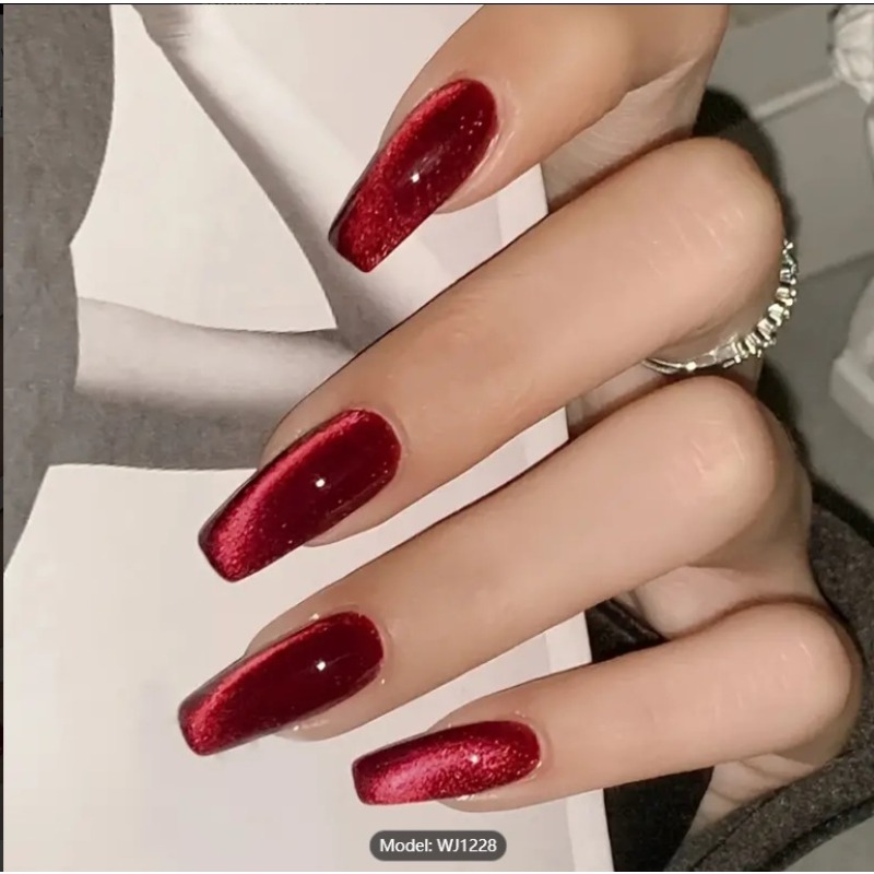 24 قطعة عين القطة الحمراء يرتد - مراجعة Nail Art Red Cherry وسعره