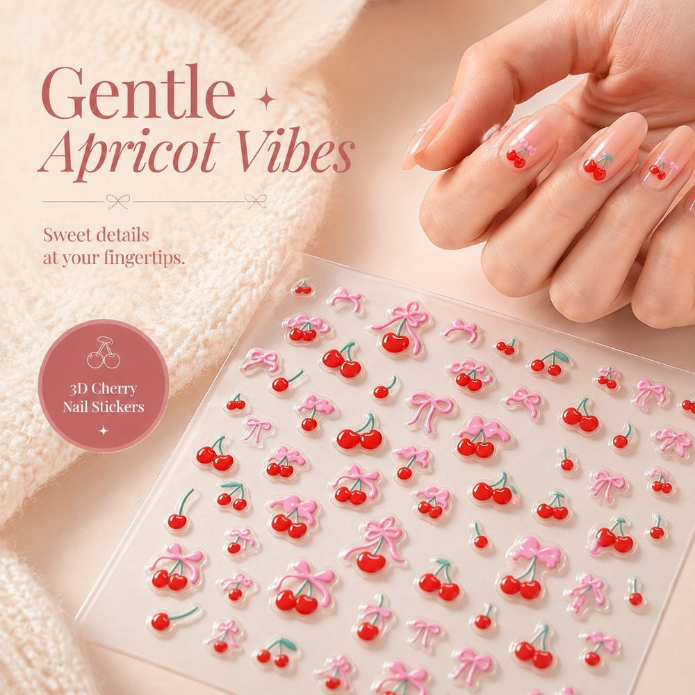 ملصقات أظافر ثلاثية الأبعاد بت - مراجعة Nail Art Red Cherry وسعره