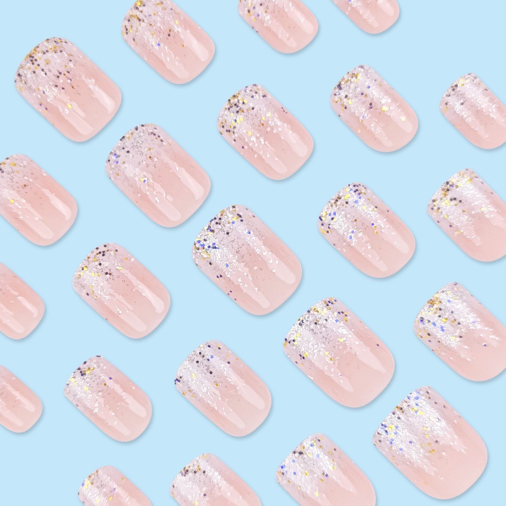 أظافر صناعية قصيرة لامعة مع مل - مراجعة Nail Art Natural Pink وسعره