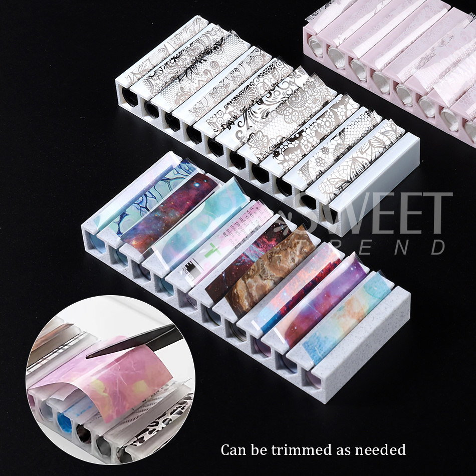 صندوق تخزين رقائق نقل الأظافر، - مراجعة Nail Foil Transfer وسعره